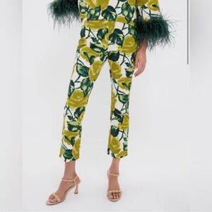 TUCKERNUCK Giverny Gardens Green Floral Stretch Cotton Ashford Pant Small NWT